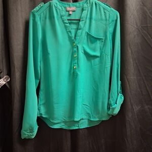 The Limited Turquoise/Green  Button-Up Blouse